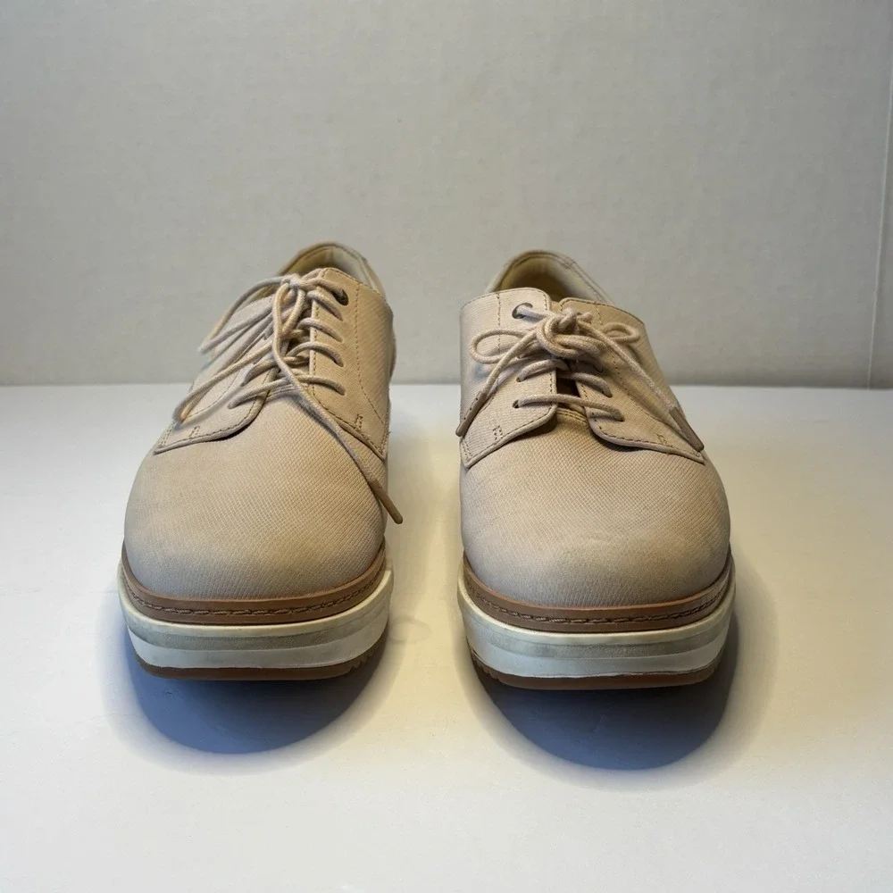 Clarks Teadale Women's Sz 9 Blush Pink Leather‎ Lace Up Oxford Platform Sneaker